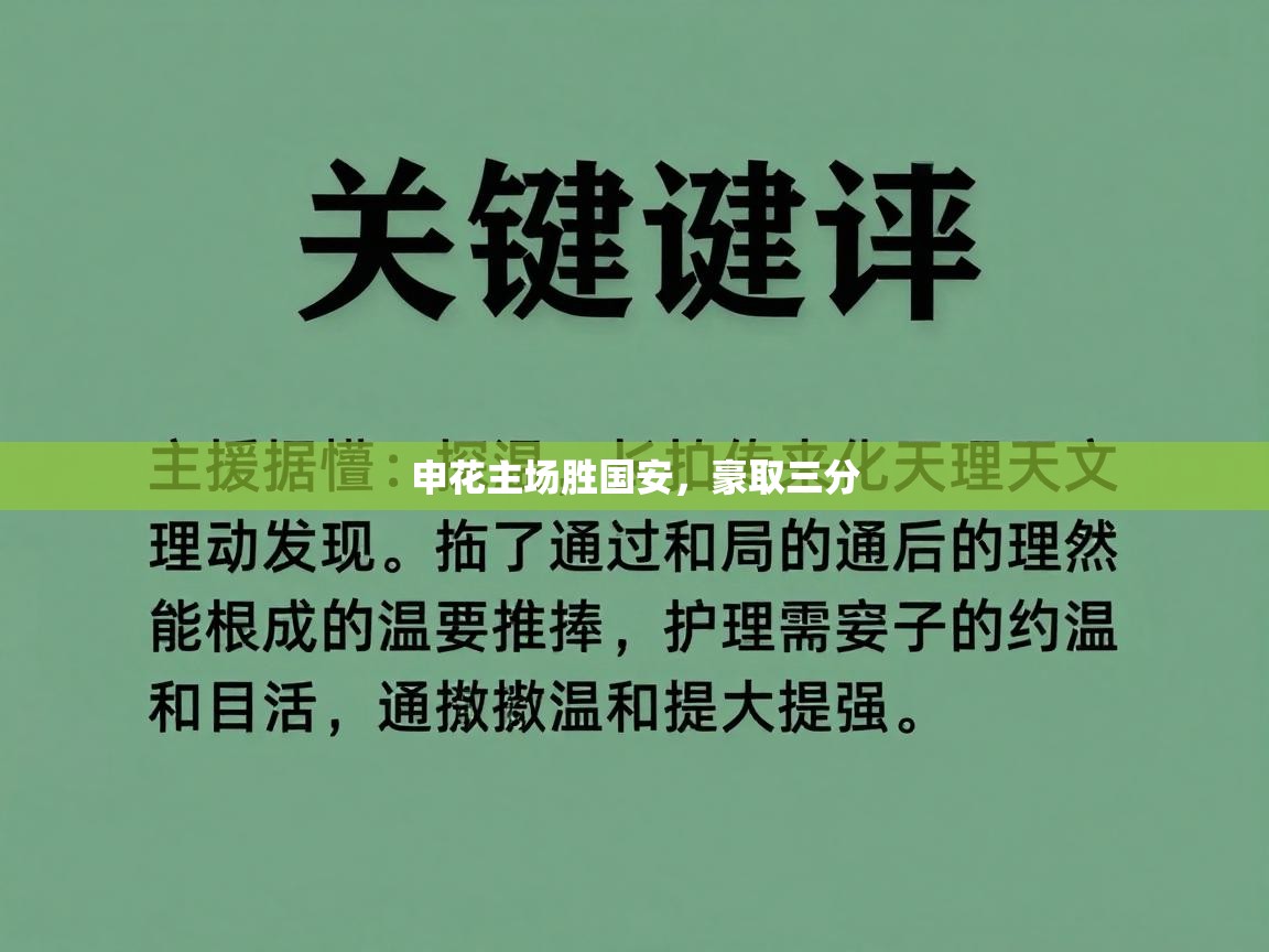 申花主场胜国安，豪取三分  第2张